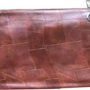 Black oversized designer PU leather clutch purse with wristlet for women